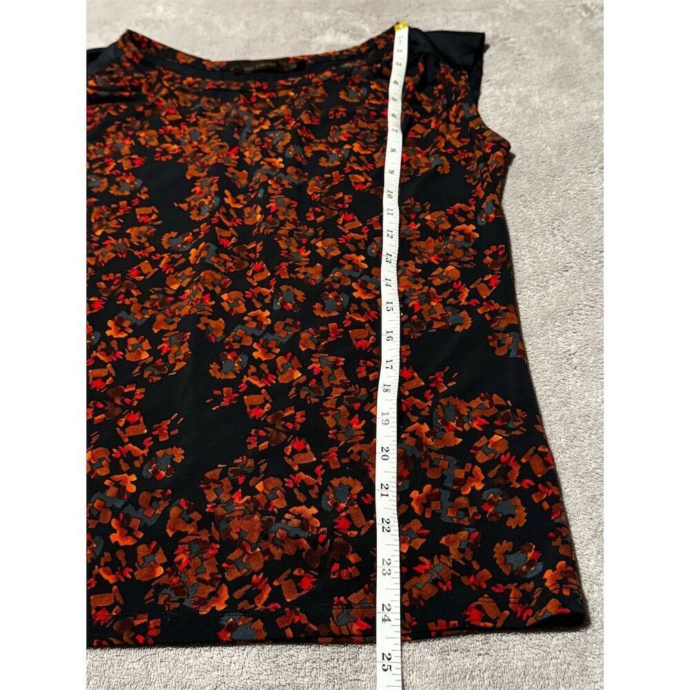The Limited Women's XS Black Floral‎ Cap Sleeve Blouse Round Neck - Picture 6 of 7